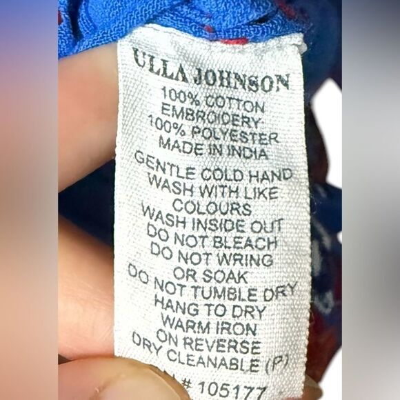 Ulla Johnson Filia Embroidered Blue Dress Size 2 READ - Picture 6 of 8